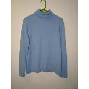 Ann Taylor 100% Cashmere Turtleneck Sweater Light Blue Women’s Size M